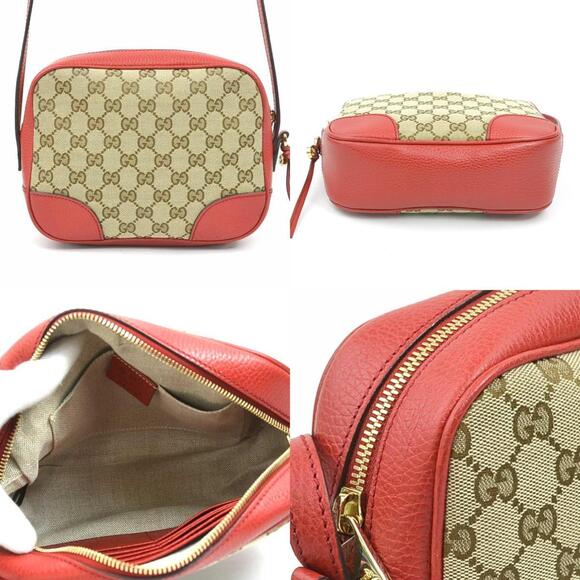 GUCCI Authentic Brown Leather Shoulder Bag